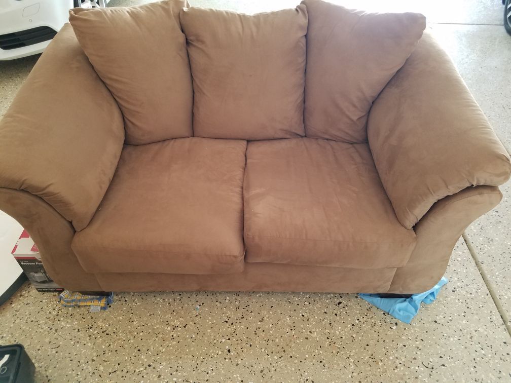 Suede Loveseat