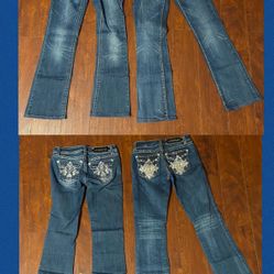 2 PAIRS OF JEANS WITH BLING - $50 EACH - TWO PHOTOS ATTACHED OF FRONT/BACK