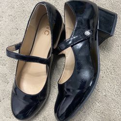 Girls Dress Shoes- 2 Pairs Black/Gold