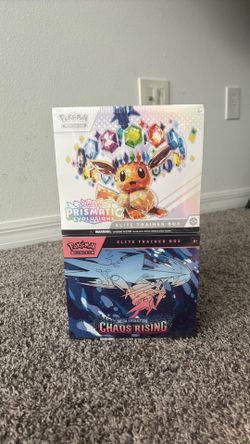 Pokemon Prismatic Evolutions and Chaos Rising ETB