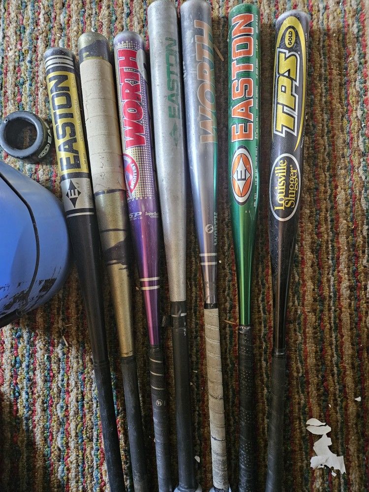 Softball Bats And Balls, Great Shape Top Brands, Take All Or Trade
