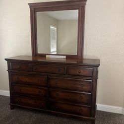 dark wood dressers with mirror 