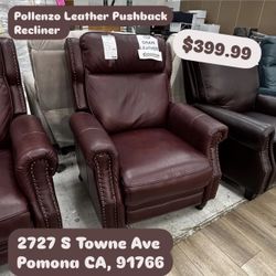Pollenzo Leather Pushback Recliner
