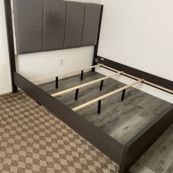 King Size Bed Frame, Box Spring And Mattress 