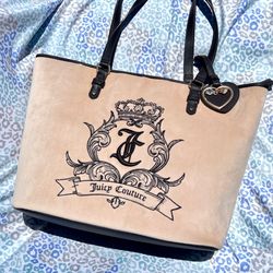 New Pink Juicy Couture Purse Large Velour Tote Bag NWOT
