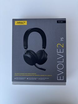 Jabra Evolve2 75- Wireless ANC Headset- NEW- USB-C