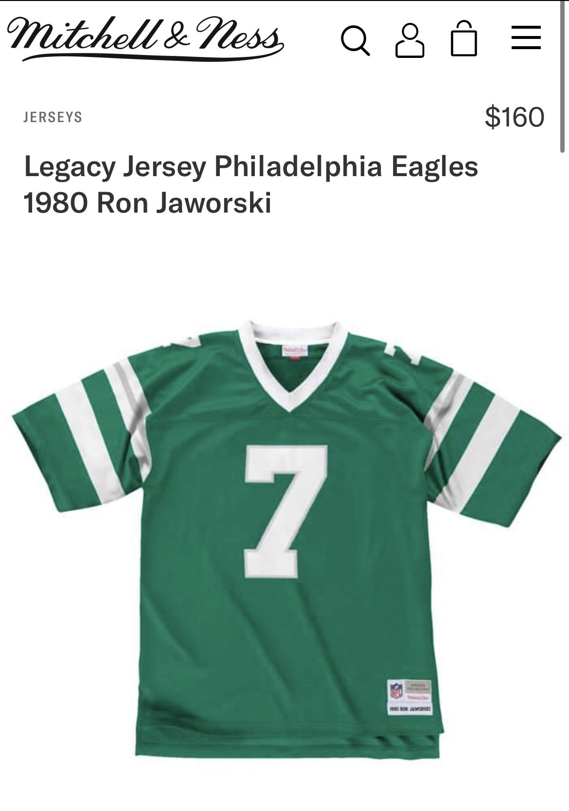 Legacy Jersey Philadelphia Eagles 1980 Ron Jaworski for Sale in