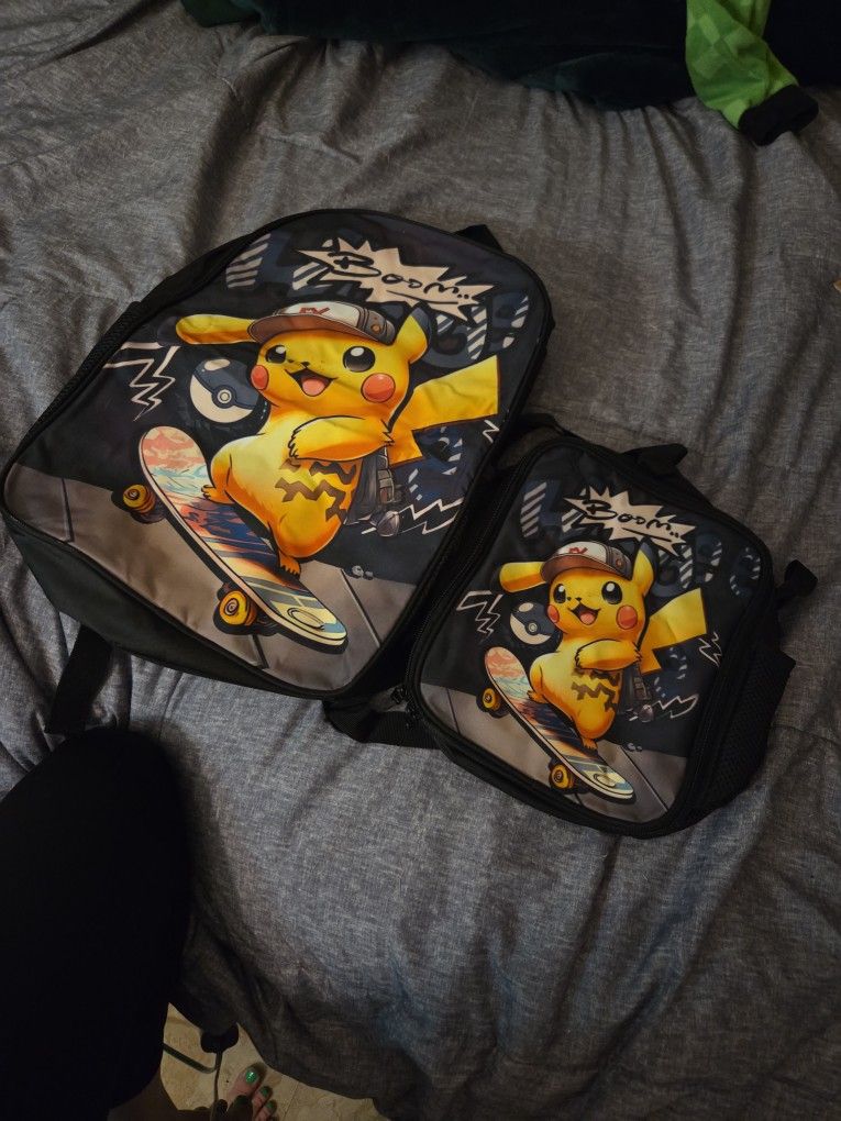 Pikachu Backpack And Lunch Box