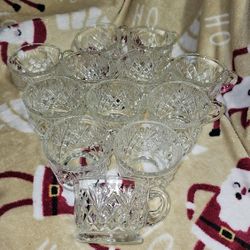 Crystal Punch Bowl Cups/ Wedding/ Party/ Catering