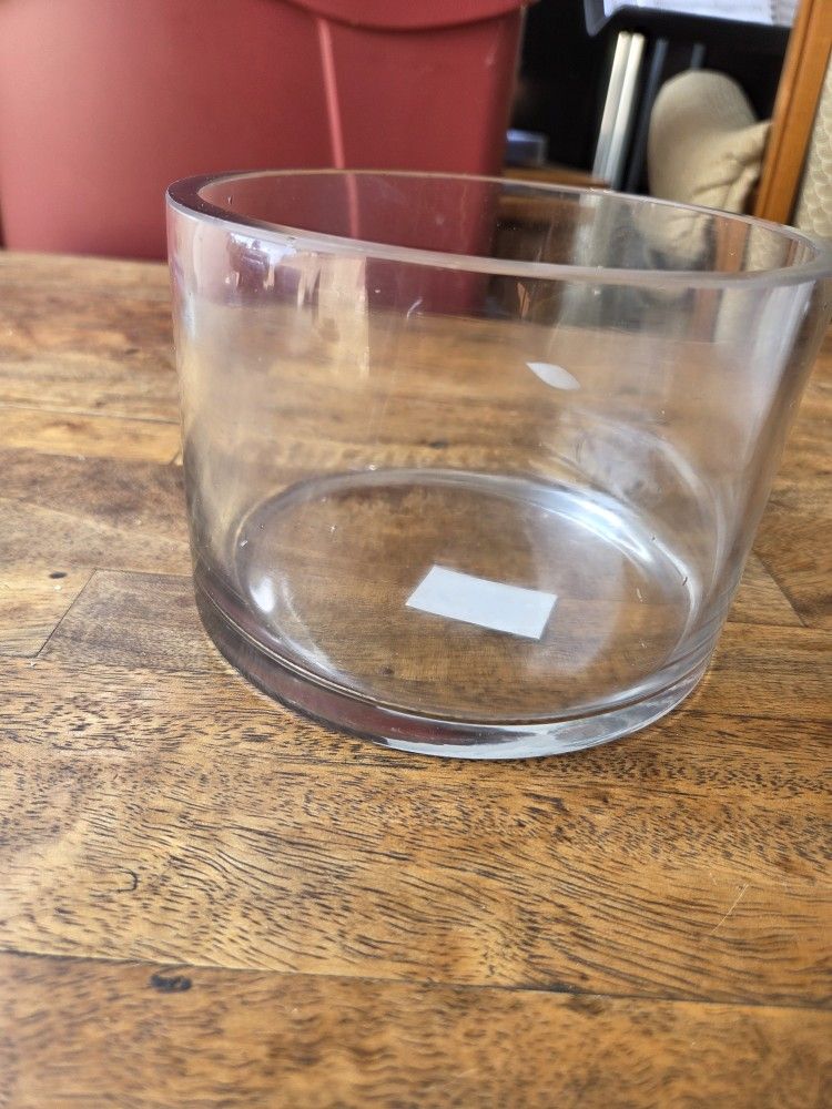 Short Cylindrical Glass Vase