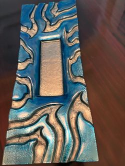Beautiful blue/gray glass decorative center piece 4ftx1 ft