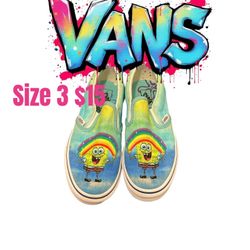  Children's Vans Spongebob  Squarepants Shoes Kids Size 3