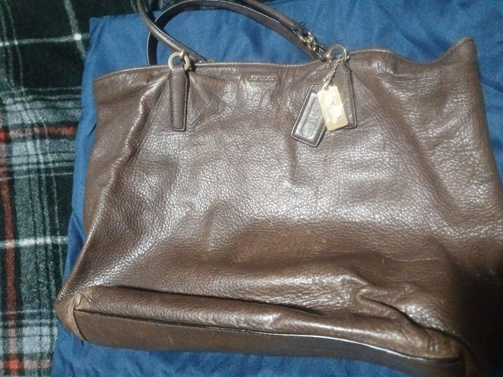 Brown Pebble Leather Coach Purse