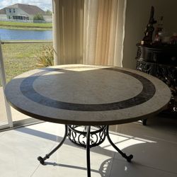 Dining Table w/ Granite Top & 4 Chairs