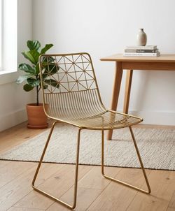 Gold Metal Wire Dining Chair
