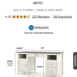 Abington 60 Inch Wide Computer Desk