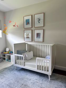 West Elm Mid century white Convertible Crib