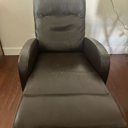 Brown Leather Recliner Chair With Massager