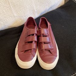 New Burgundy Leather Vans M3.5/W5
