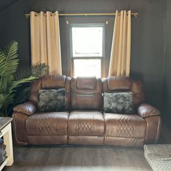 Brown Couch Set (Recliner)