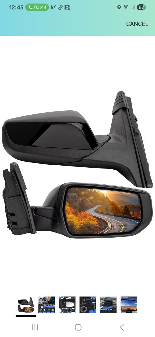 Right Passenger Side Rear View Mirror Replacement for Chevrolet Chevy Malibu 2016 2017 2018 2019 2020 2021- Rearview Mirrors with 3Pins,Electric Adjus