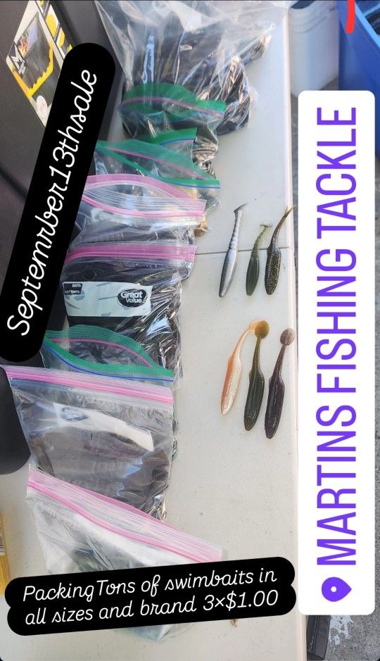 Fishing Tackle Sale SEPTEMBER 13TH ONLY