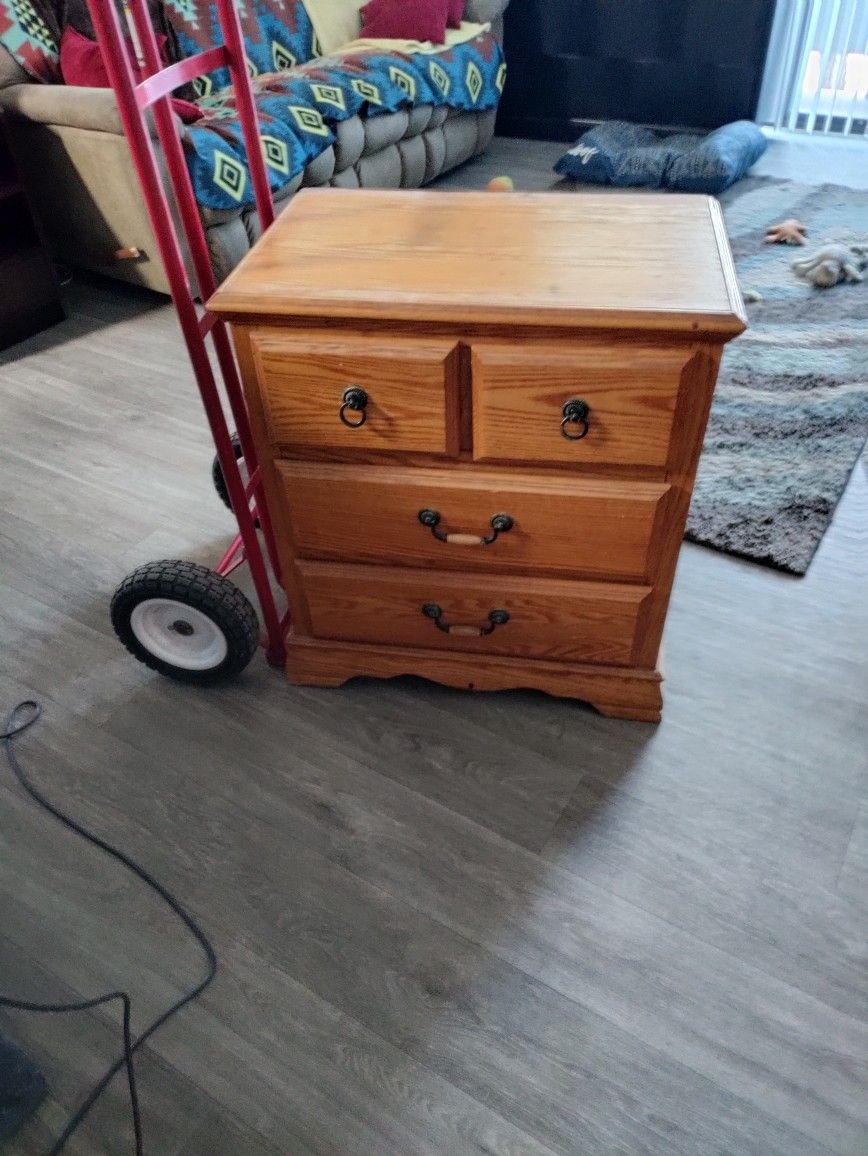 Oak Night Stand & Shelves