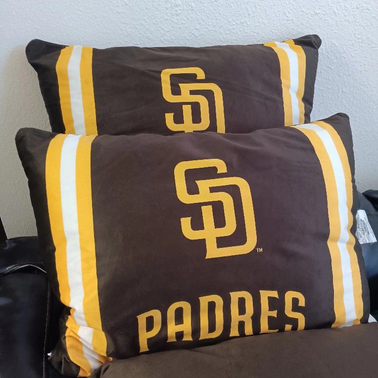 Set Of (2) New San Diego Padres Genuine Merchandise Pillows