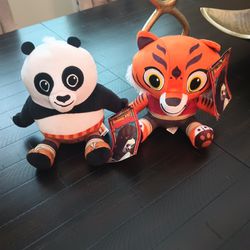 Kung Fu 6" Sitting Panda And Tigress. New With Tags