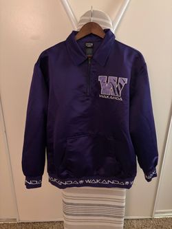Marvel Wakanda Quarter-Zip Satin Jacket medium