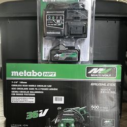Metabo HPT Multi 36 Volt 7-1/4 Rear Handle Saw with Battery 4Ah and Charger