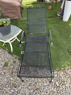 Wrought Iron Chaise Lounger 