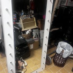 Full length, vanity lighted mirror
