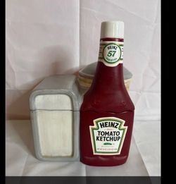 Ketchup and napkin cookie jar