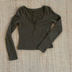 Olive Green Long Sleeve Top