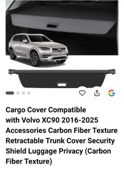 Retractable cargo cover is intended for specific 2016-2025 XC90 models.