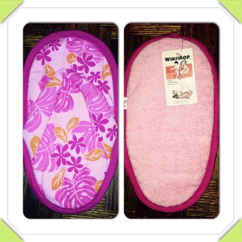 Hawaiian WIKIMOP fabric slipper flip flop foot mop