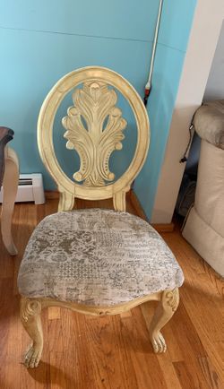 Six Heavy duty antique chairs -