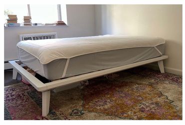 White Wooden Full Size Bed Frame – $45