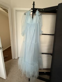 Blue Dress For Pregnancy Shoot