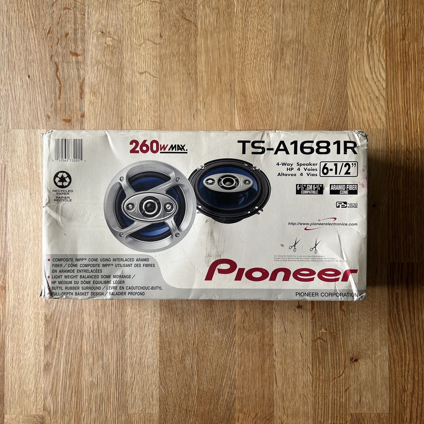 Pioneer TS-A1681R - 6-1/2" 4-way car speakers For 6-1/2" and 6-3/4" openings / New Open Box 