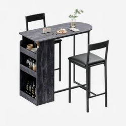 TABLE WITH STOOLS  GRAY