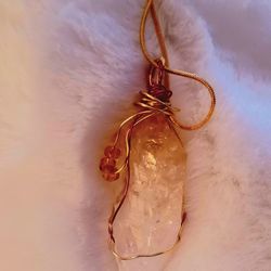 UNIQUE NEW JEWELRY RAW CITRINE PALO VERDE WOOD, SPEAR CITRINE