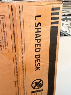 L-Shaped Desk Particle Board and Metal