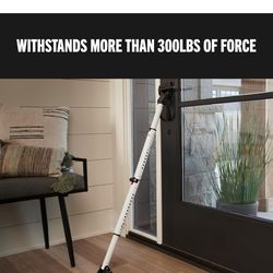 Master Lock Sliding Door Stopper and Door Security Bar, Adjustable for Hinged and Sliding Doors, Compact Enough to Travel for Hotel Security, White, 2