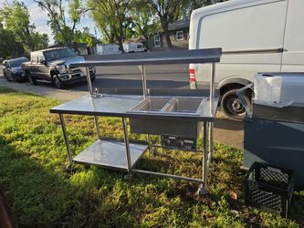 Table- Double Steam Insert- Top And Bottom Shelf 
