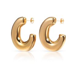 ✨Fashion 18k Gold Plated Stainless Steel Hollow Hoops 🤩Aretes ( Argollas Doradas ) Valentine Gift 💝 