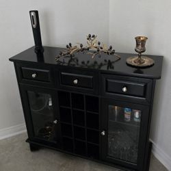 Buffet Server Sideboard Cabinet with Wine Storage, Black