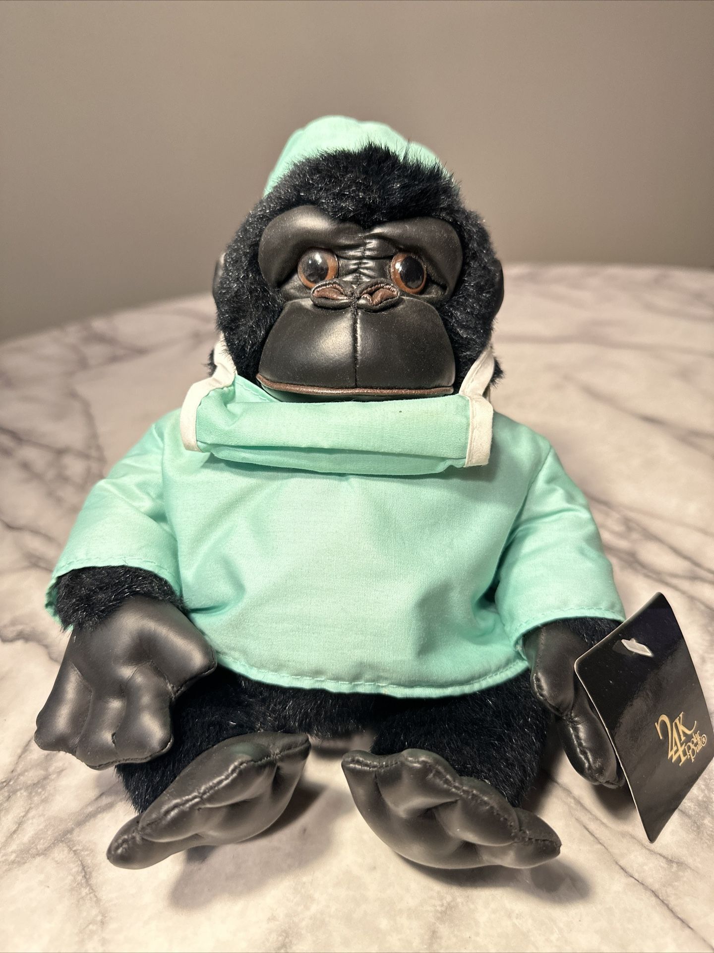 1996 24k Polar Puff Nurse Gorilla Plush Stuffed Monkey 8"