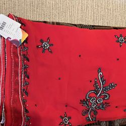 Brand New Red Heavy Work Saree 